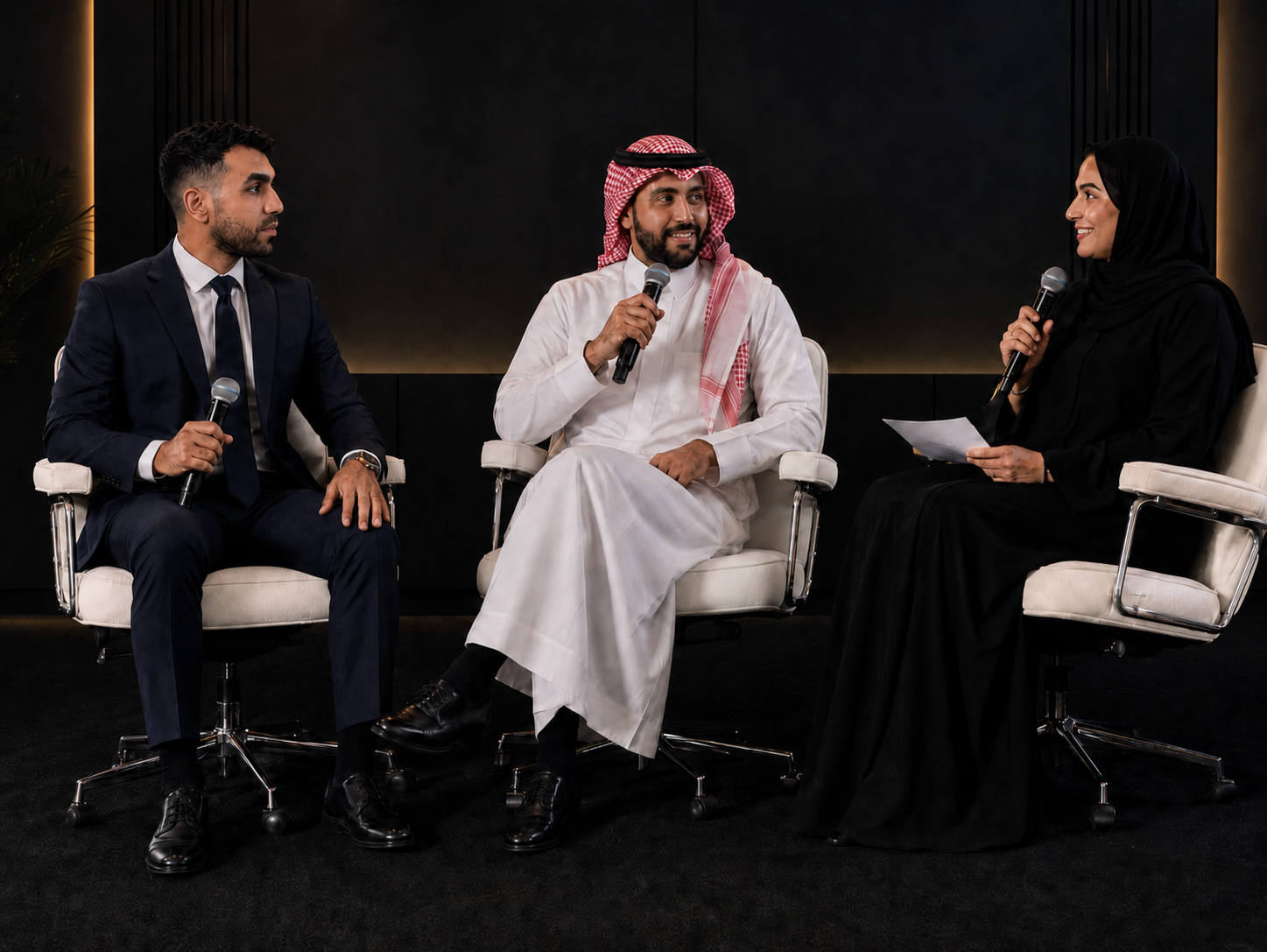 Hamad and the AI 247 team on a panel